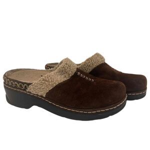 Klogs Brown Suede Maxum Faux Fur Lining Clogs Size 11